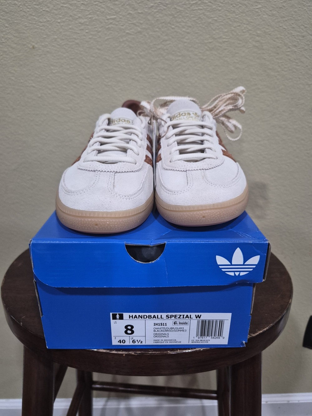 Adidas Women's Handball Spezial W Sneakers in White & Brown Size 8